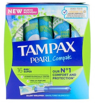 Tampony z aplikatorem, 18 szt. - Tampax Pearl Compak Super — Zdjęcie N1