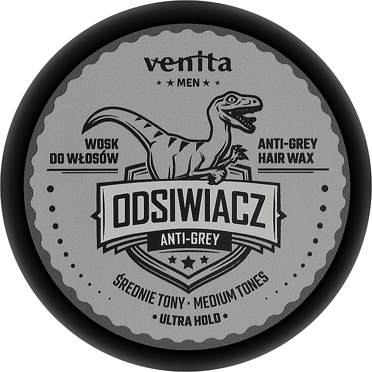 Wosk do włosów, przyciemniający, średnie tony - Venita Men Anti-Grey Darkening Hair Wax Medium Tones — Zdjęcie N1