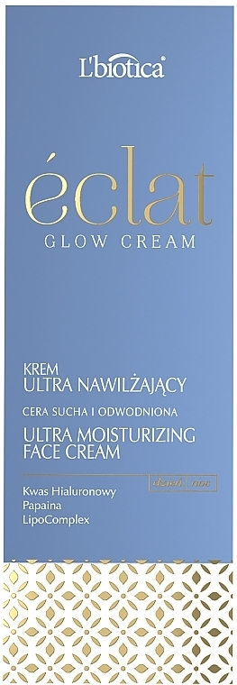 Ultranawlżający krem do twarzy - L'biotica Eclat Glow Cream 