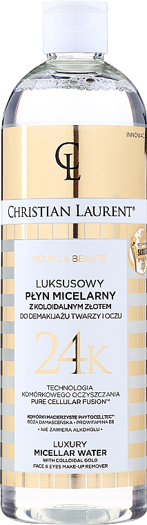 Luksusowy płyn micelarny z molekularnym złotem do demakijażu twarzy i oczu - Christian Laurent Pour La Beauté — Zdjęcie N1
