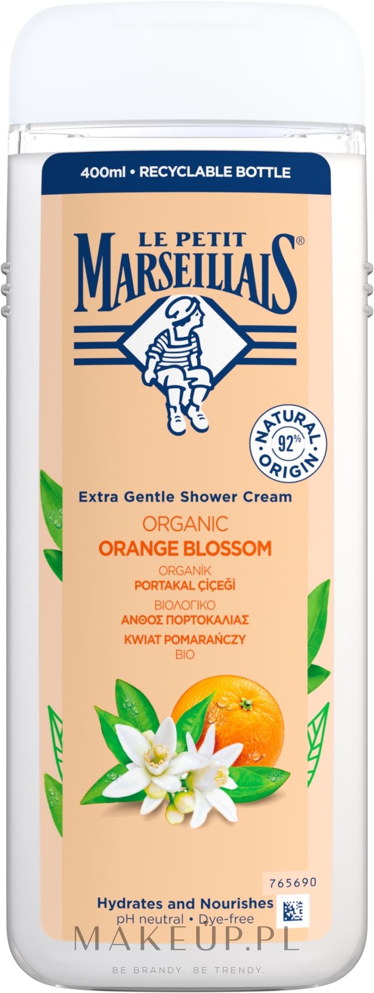 Kremowy żel pod prysznic Kwiat pomarańczy - Le Petit Marseillais Creamy Orange Shower Gel — Zdjęcie 400 ml