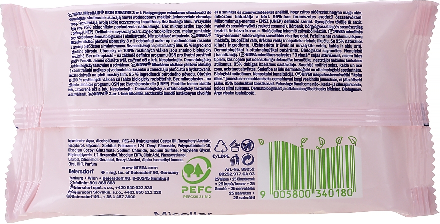 Biodegradowalne chusteczki micelarne do demakijażu - NIVEA Biodegradable Micellar Cleansing Wipes 3 In 1 Fox — Zdjęcie N5