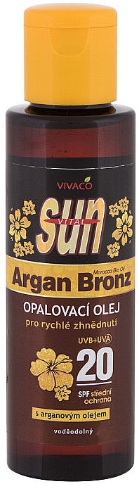 Olejek do opalania - Vivaco Sun Vital Argan Bronz Suntan Oil SPF20 — Zdjęcie N1