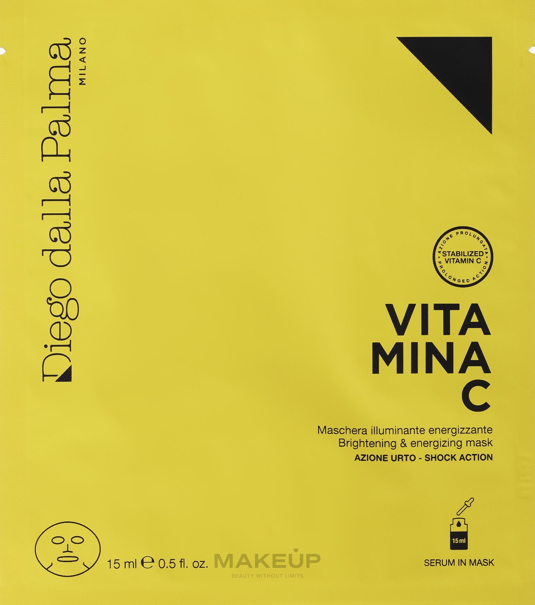 Rozjaśniająco-energizująca maska w płachcie z witaminą C do twarzy - Diego Dalla Palma Vitamina C Super Heroes Mask — Zdjęcie 15 ml