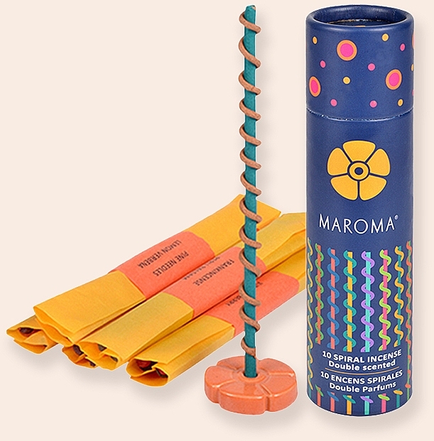 Zestaw kadzidełek №2 - Maroma Encens d'Auroville Double Scented Spiral Incense Sticks Yellow — Zdjęcie N3