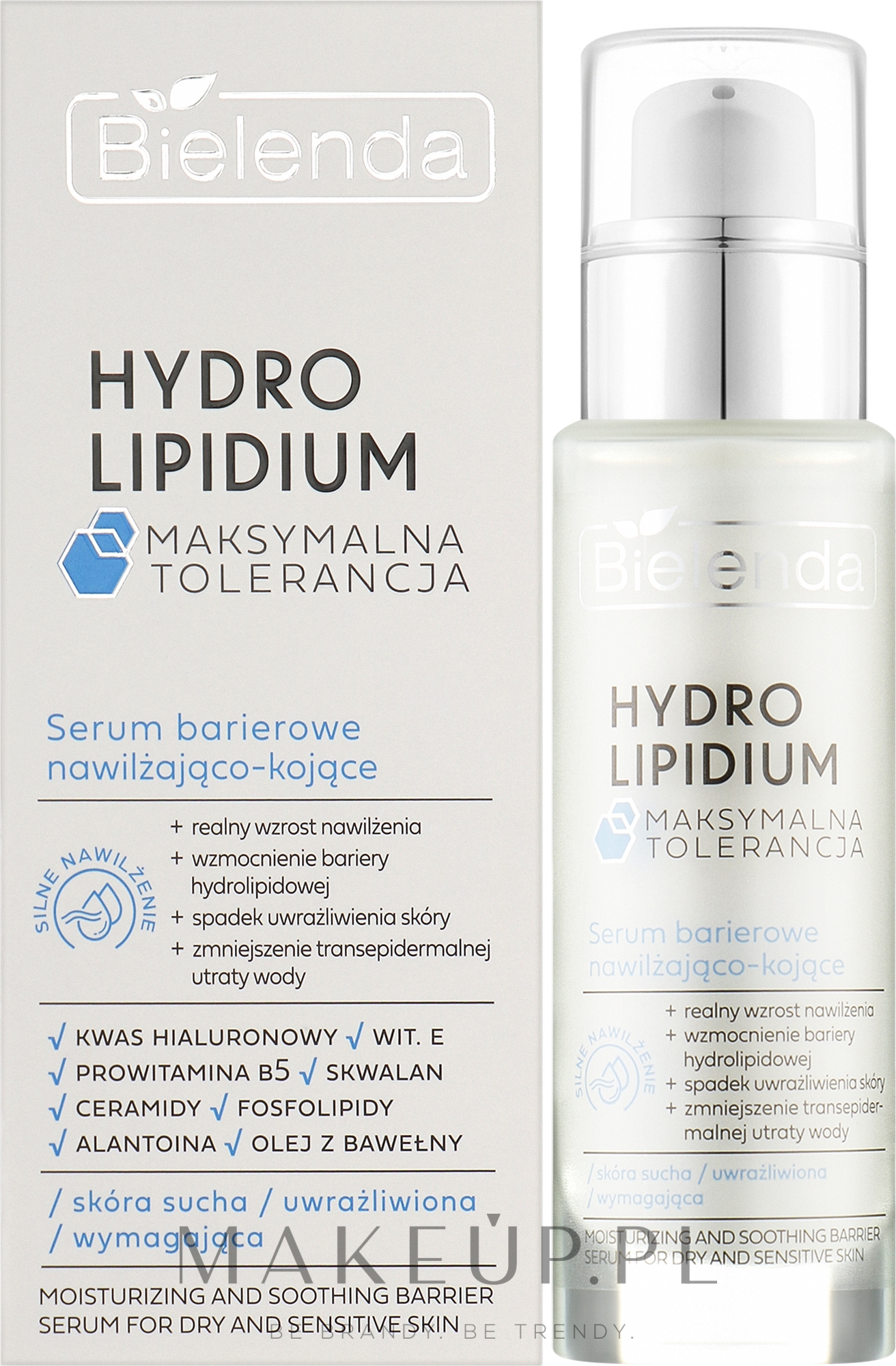 Nawilżająco-kojące serum barierowe do twarzy - Bielenda Hydro Lipidium — Zdjęcie 30 ml