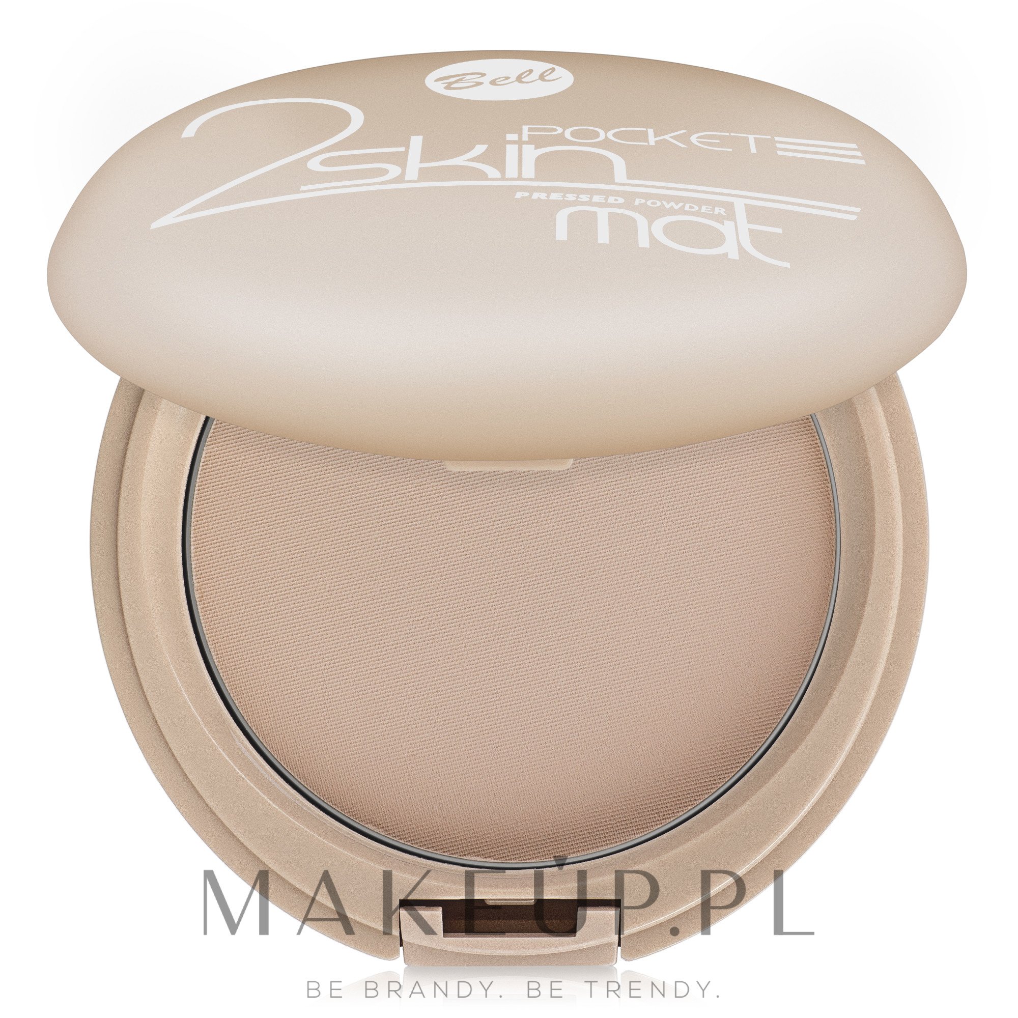 Matujący puder z lusterkiem - Bell 2 Skin Pocket Pressed Powder Mat — Zdjęcie 043 - Beige