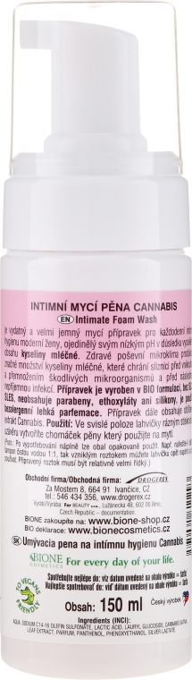 Pianka do higieny intymnej Konopie - Bione Cosmetics Cannabis Intimate Foam — Zdjęcie N2