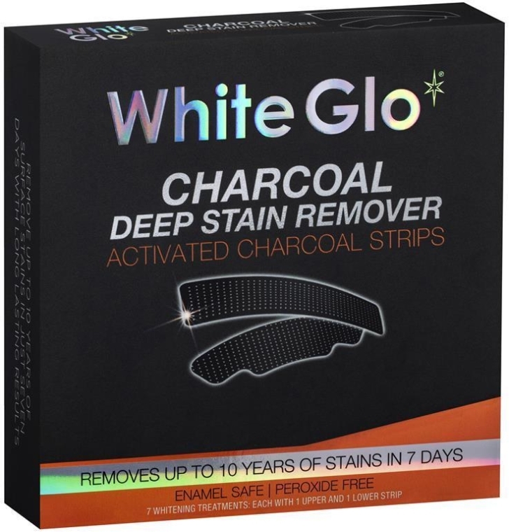 Paski wybielające z aktywnym węglem - White Glo Charcoal Deep Stain Remover Strips — Zdjęcie N1