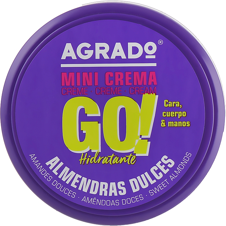 Nawilżający krem do twarzy, dłoni i ciała z olejem ze słodkich migdałów - Agrado Mini Cream Go! — Zdjęcie N1