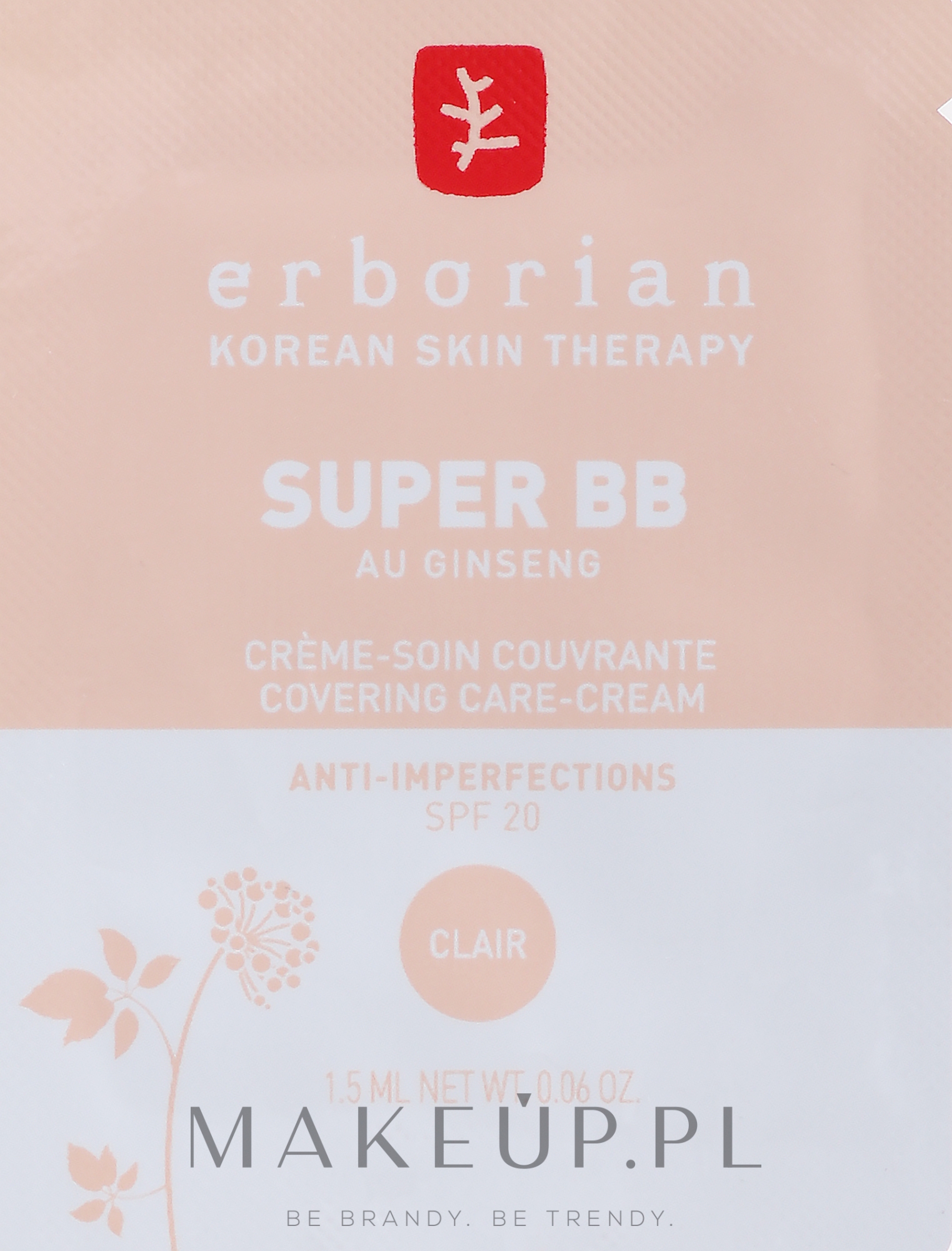 Krem do twarzy BB - Erborian Super BB Ginseng (próbka) — Zdjęcie Clair