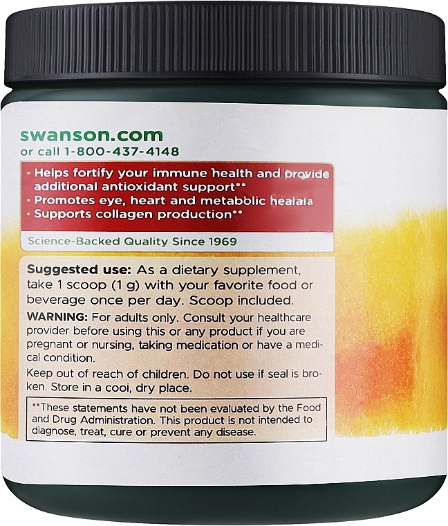 Suplement diety z witaminą C w proszku - Swanson Vitamin C Powder 100% Pure  — Zdjęcie N2