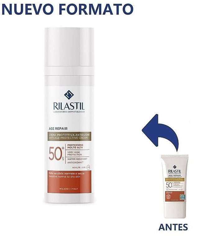 Przeciwzmarszczkowy krem przeciwsłoneczny do twarzy SPF 50 - Rilastil Sun System Age Repair SPF50+ Crema Solare Viso — Zdjęcie N3