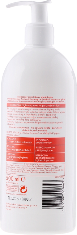 Kremowy płyn do higieny intymnej z kwasem askorbinowym - Ziaja Intima — Zdjęcie N4