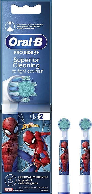 Wymienna końcówka do szczoteczki do zębów dla dzieci, Spiderman, 2 szt. - Oral-B Pro Kids 3+  — Zdjęcie N2