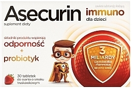 Suplement diety dla dzieci (tabletki) - Aflofarm Asecurin Immuno — Zdjęcie N1