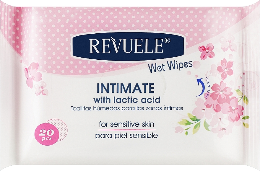 Hipoalergiczne chusteczki nawilżane do higieny intymnej - Revuele Hypoallergenic Intimate Wet Wipes — Zdjęcie N1