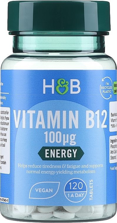 Witamina B12 w tabletkach - Holland & Barrett Vitamin B12 100mg — Zdjęcie N1