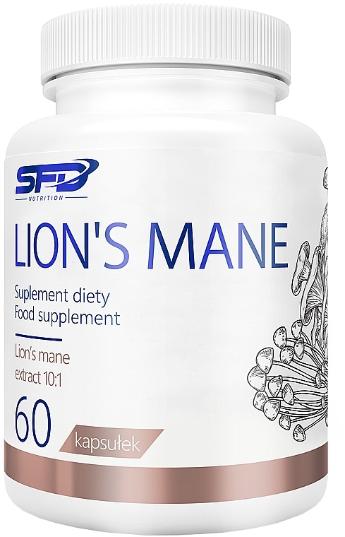 Suplement diety poprawiający pamięć i koncentrację, w kapsułkach - SFD Nutrition Lion's Mane — Zdjęcie N1