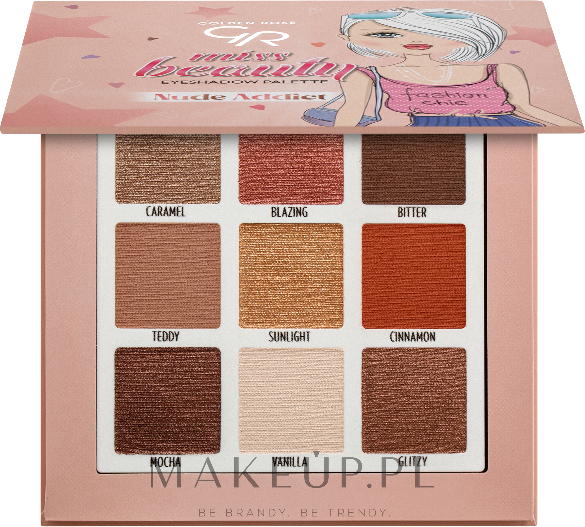 Paletka cieni do powiek - Golden Rose Miss Beauty Eyeshadow Palette — Zdjęcie 02 - Nude Addict