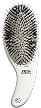 Szczotka do włosów, włosie mieszane, srebrna - Olivia Garden Expert Care Curve Boar & Nylon Bristles Silver — Zdjęcie N1