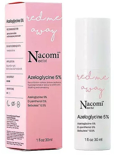 Uspokajające serum na naczynka i trądzik różowaty z azeloglicyną - Nacomi Next Level Azeloglicyna 5%