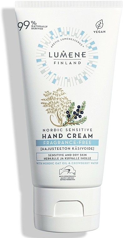 Bezzapachowy krem do rąk - Lumene Nordic Sensitive Hand Cream — Zdjęcie N1