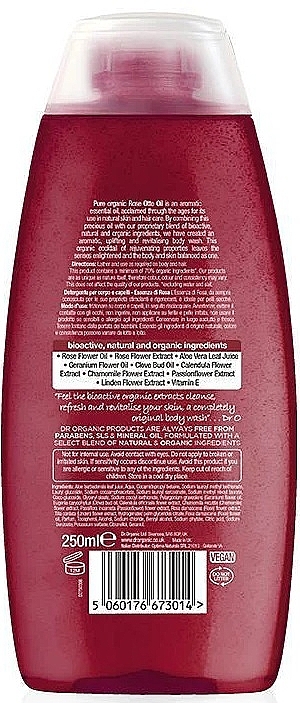 Żel pod prysznic Róża Otto - Dr Organic Bioactive Skincare Organic Rose Otto Body Wash — Zdjęcie N2