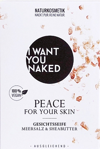 Mydło do twarzy Meersalz & Sheabutter - I Want You Naked Peace For Your Skin Face Soap — Zdjęcie N1