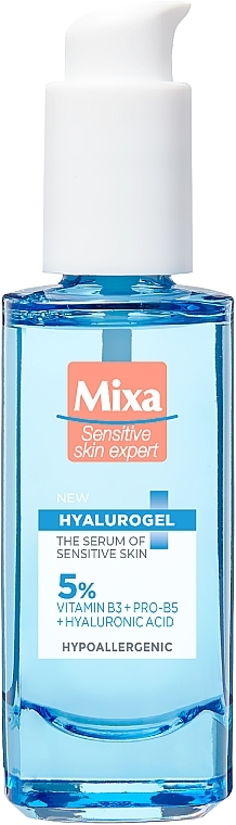 Nawilżające serum do twarzy do skóry wrażliwej, normalnej i suchej - Mixa Hyalurogel The Serum Of Sensitive Skin — Zdjęcie N1