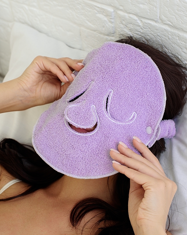 Ręcznik kompresyjny do zabiegów kosmetycznych, liliowy Towel Mask - MAKEUP Facial Spa Cold & Hot Compress Lilac — Zdjęcie N4