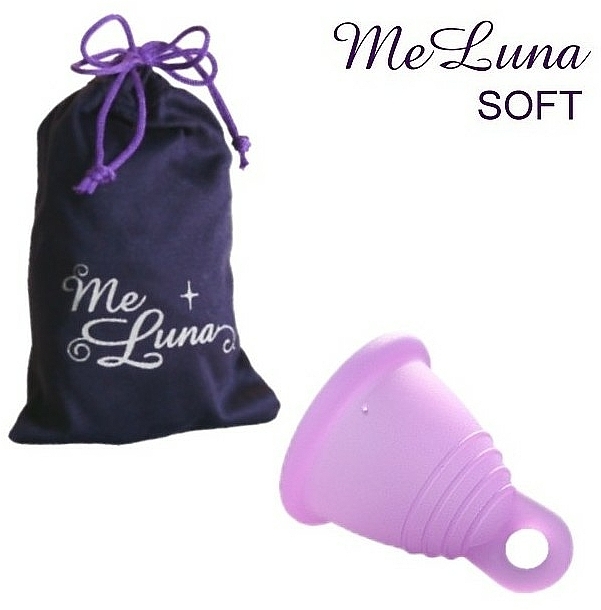 Kubeczek menstruacyjny, rozmiar M, różowy - MeLuna Soft Shorty Menstrual Cup Ring — Zdjęcie N1