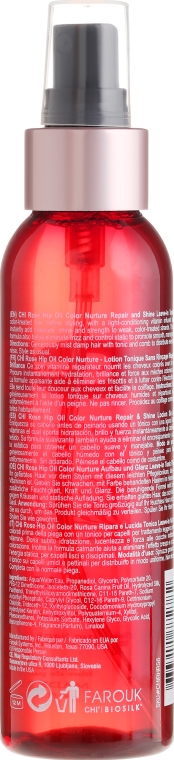 Odżywka w sprayu bez spłukiwania z olejem z dzikiej róży i keratyną - CHI Rose Hip Oil Color Nurture Repair & Shine Leave-In Tonic — Zdjęcie N2