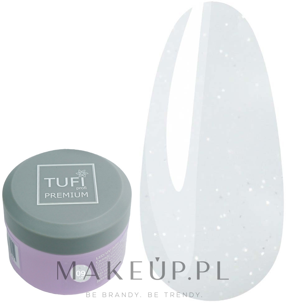 Nabłyszczający żel do przedłużania paznokci - Tufi Profi Premium LED/UV Gel 09 White Frost — Zdjęcie 5 g