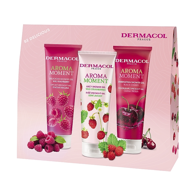 Zestaw - Dermacol Aroma Moment Be Delicious (sh/gel/250ml*3) — Zdjęcie N1