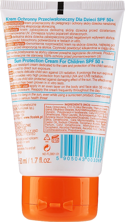 Ochronny krem przeciwsłoneczny dla dzieci SPF 50+ - Floslek Sun Protection Cream For Kids — Zdjęcie N4