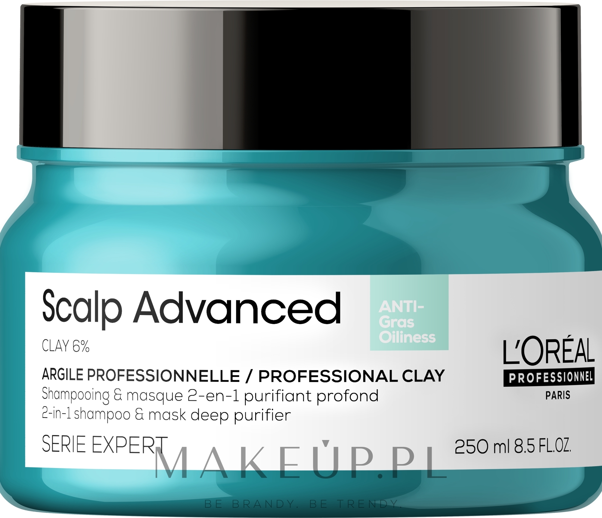 Głęboko oczyszczająca glinka do włosów - L'Oreal Professionnel Scalp Advanced Anti-Oiliness 2 In 1 Deep Purifier Clay — Zdjęcie 250 ml