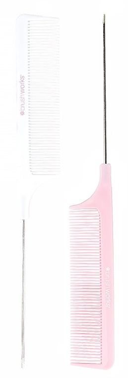 Zestaw grzebieni z metalową końcówką, 2 sztuki - Brushworks Professional Needle Combs — Zdjęcie N2