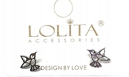 Kolczyki damskie, kolibry, srebrne - Lolita Accessories — Zdjęcie N1