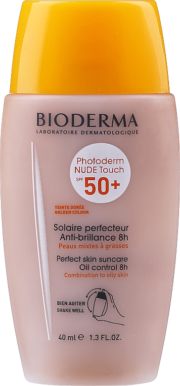 Krem do ochrony przeciwsłonecznej dla skóry tłustej i mieszanej - Bioderma Photoderm Nude Touch SPF50+