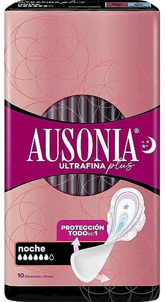Ultracienkie podpaski na noc, 10 szt. - Ausonia Ultrafina Plus Night — Zdjęcie N1