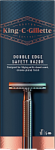 Maszynka do golenia z podwójnym ostrzem + 5 ostrzy - Gillette King C. — Zdjęcie N1