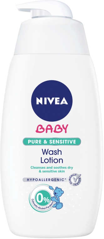 Oczyszczająca emulsja do twarzy i ciała - NIVEA BABY Pure & Sensitive Wash Lotion — Zdjęcie N1