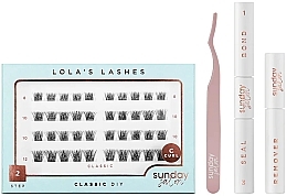 Zestaw - Lola's Lashes Classic Diy Lash Extensions Starter Set (bond/seal/2x3.5ml + remover/4ml + eyelashes/40pcs + applicator/1pcs) — Zdjęcie N1