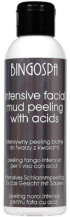 Średni peeling błotny do twarzy z kwasami owocowymi i mlekowym - BingoSpa Medium Facial Mud Peeling