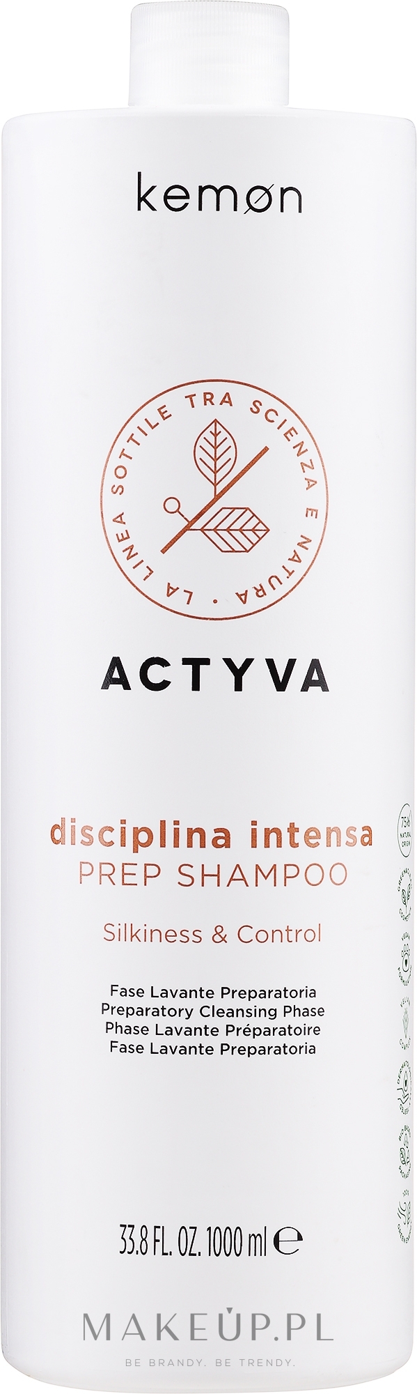 Szampon do suchych włosów - Kemon Actyva Disciplina Shampoo — Zdjęcie 1000 ml