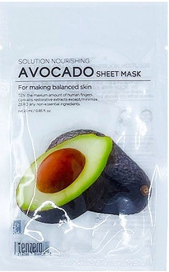 Maseczka do twarzy z ekstraktem z awokado - Tenzero Solution Sheet Mask Nourishing Avocado  — Zdjęcie N1