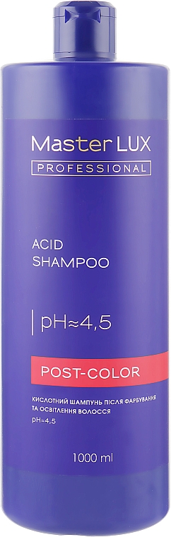 Kwaśny szampon po farbowaniu i rozjaśnianiu włosów - Master LUX Professional Acid Shampoo Post Color — Zdjęcie N1