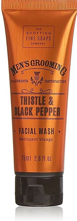 Zestaw - Scottish Fine Soaps Mens Grooming Thistle & Black Pepper Travel Bag (sh/gel 75 ml + f/wash 75 ml + a/sh/balm 75 ml + f/cr 75 ml + towel + bag) — Zdjęcie N9