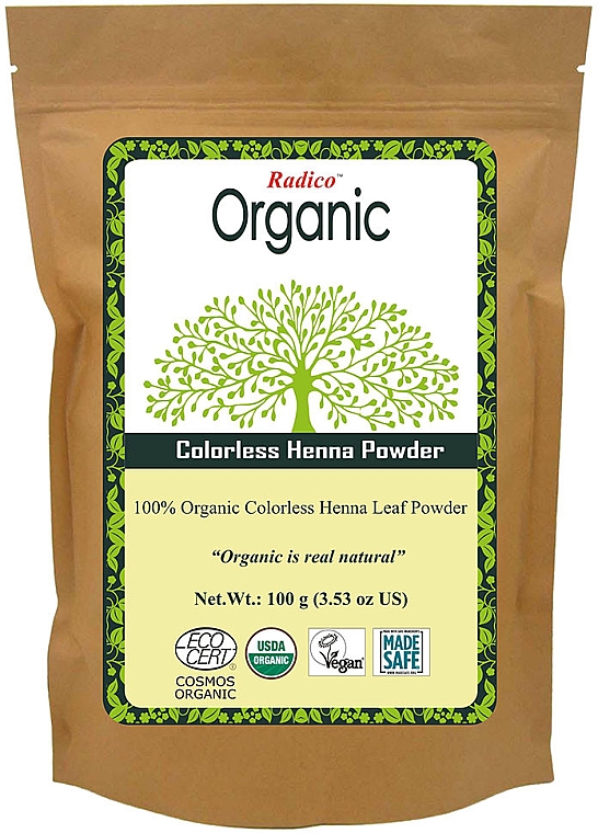 Bezbarwna henna do włosów - Radico Organic Colorless Henna Powder — Zdjęcie N1